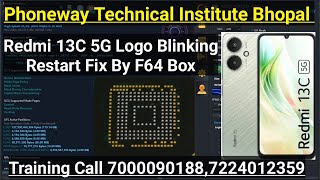Redmi 13C 5G Logo Bilinking Restart Fix By F64 Box #mobilerepair