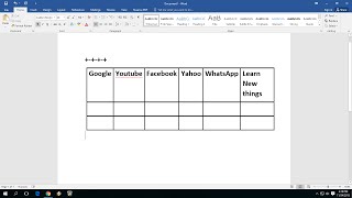 Easiest way to Insert/Create Table in MS Word 2016