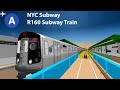 openbve simulator nyc subway r160 *a* train gameplay to howard beach ✈ with timers