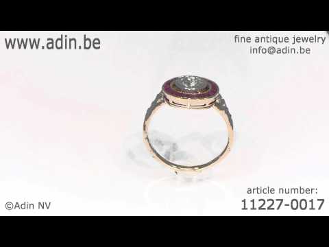 Typical Art Deco ruby and diamond engagement ring (11227-0017)