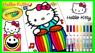 HELLO KITTY playing the CONGA DRUMS! | Crayola Coloring Page | Crayola Coloring Book| SPEED COLORING