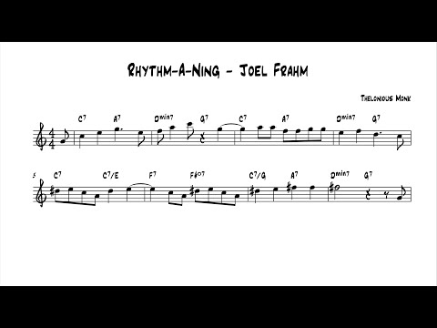 Rhythm-A-Ning - Joel Frahm (Bb Solo Transcription) *Saxologic Recording*