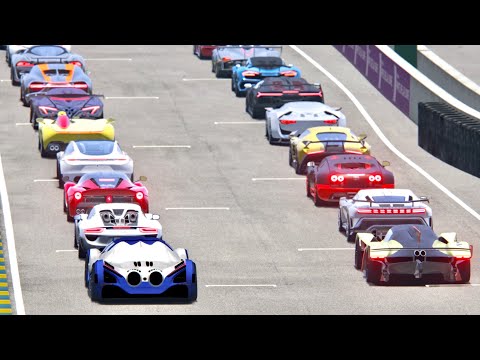 Devel Sixteen vs Hypercars & Supercars at Le Mans 24h Circuit