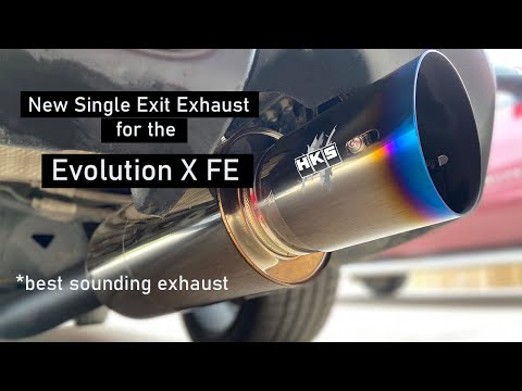 HKS Hi-Power Single Exit CatBack Exhaust on the 2015 Lancer Evolution X FE