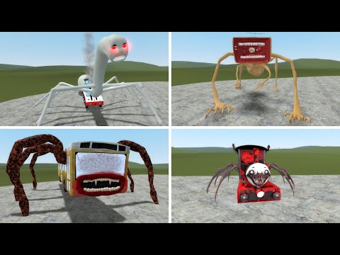 BUS EATER vs CAR EATER vs CHOO CHOO CHARLES vs THOMAS SCARY in Garry's Mod!