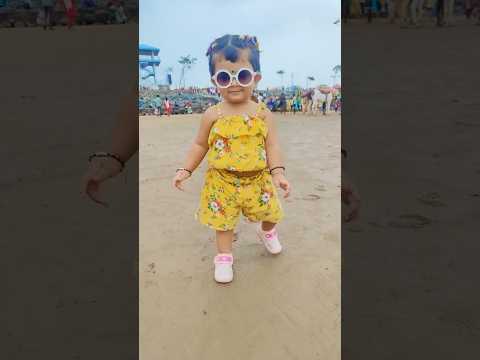 Jiya enjoying at beach for the first time ❤️ #cutebaby #viralvideo #trending #shorts #yoytubeshorts