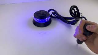 Robustný modro-červený LED maják, čierny hliník, 36W, ECE R10