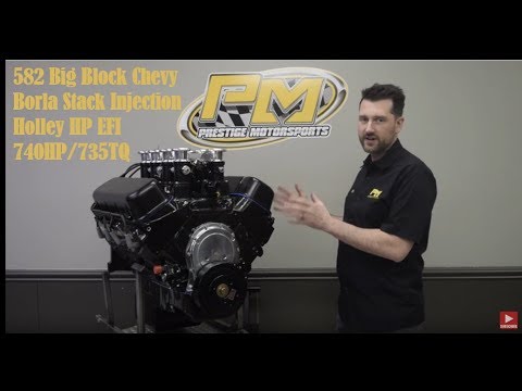582 Big Block Chevy Stroker Engine Borla 8-Stack Injection Holley EFI Blacked out Turn-Key