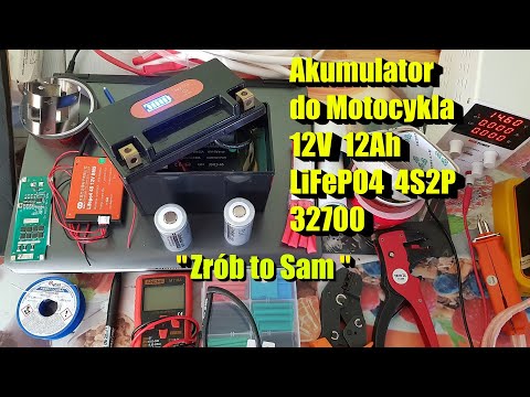 Budowa Akumulatora do Motocykla LiFePO4 12V 12Ah 4S2P Ogniwa 32700 DIY