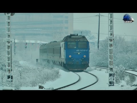 GM 65-1019-2 & IR362-1"Ady Endre" Cluj Napoca-Budapesta Keleti in Zapada/Snow in Oradea Est Triaj