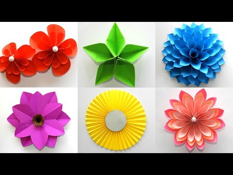 6 Easy Paper Flowers | Flower Making | DIY