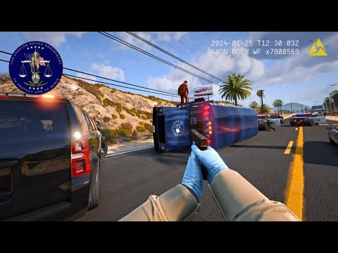 [NO COMMENTARY] 4K GTA V LSPDFR - ESCAPED PRISONER, BACKUP TRAFFIC STOP & PERSON TAKING DRUGS!