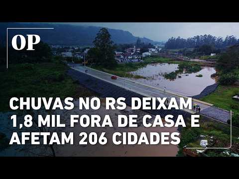 Chuvas no RS atingem 206 cidades e deixam 1,8 mil pessoas fora de casa; veja o balanço