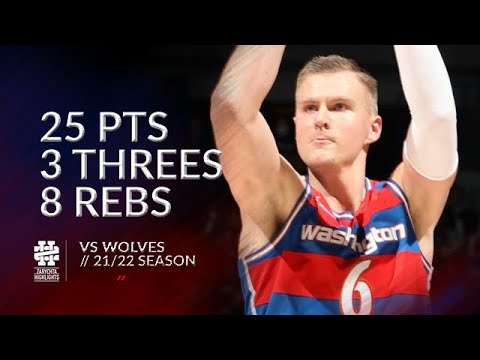 Kristaps Porzingis 25 pts 3 threes 8 rebs vs Wolves 21/22 season