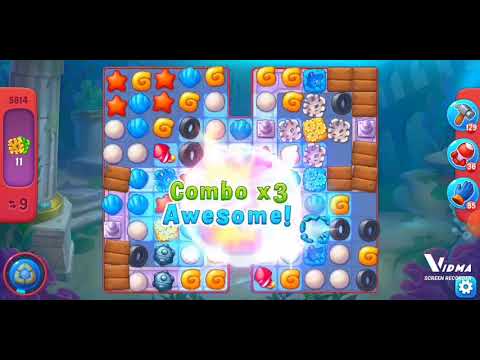 Fishdom. 5814 hard level no boosters and diamonds - 16 moves