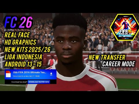 FULL UPDATE 2025! FIFA 16 MOBILE MOD FC 26 ANDROID OFFLINE ALL TOURNAMENTS AND CAREER MODE