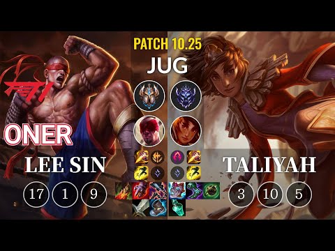 T1 Oner Lee Sin vs Taliyah Jungle - KR Patch 10.25