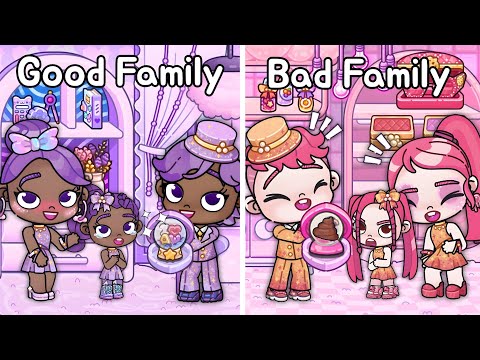 Good Family Vs Bad Family Night Routine 😇😈 | Avatar World Roleplay | Pazu