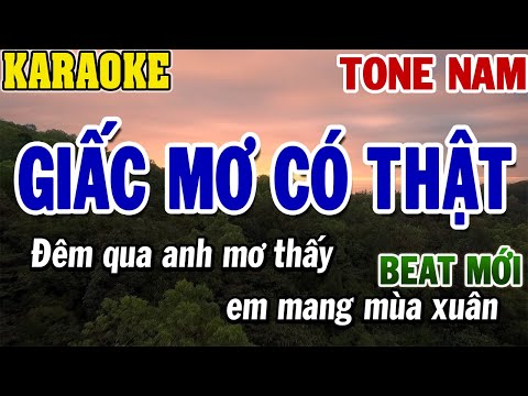 Karaoke Giấc Mơ Có Thật Tone Nam | 84