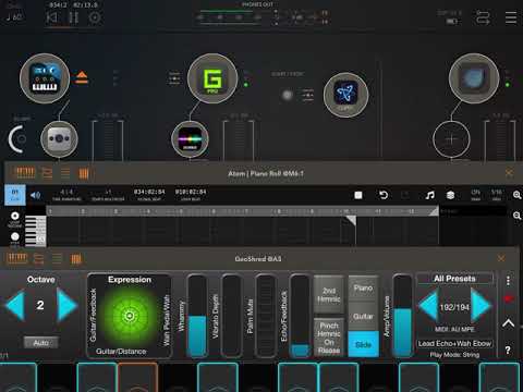 A Bit Quiet (AUM on iPad hosting Spacecraft, Patterning 2, Geoshred, Korg Module and Lagrange Synth)