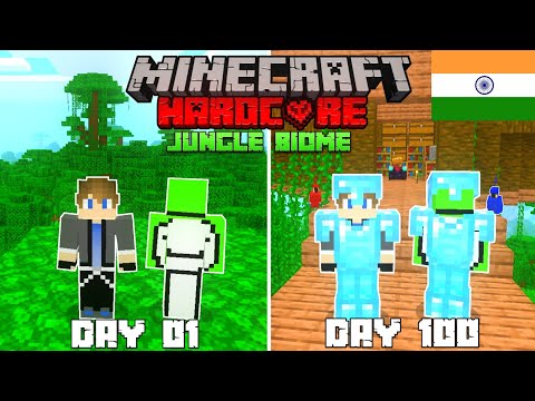 We Survived 100 Days In Jungle Biome In Hardcore Minecraft (HINDI)