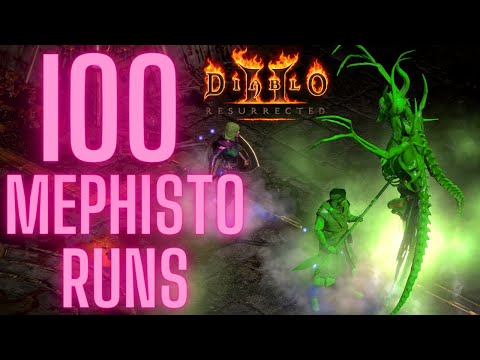 AMAZING 100 MEPHISTO RUNS - 472 MF Blizzard Sorceress - Diablo 2 Resurrected 2022 LADDER 2.4