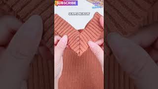 How to Turn a Turtleneck Into a V-Neck (Easy DIY Sewing). #fashiontips #sewingtips #lifehacktips