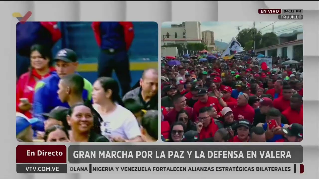 Diosdado Cabello en marcha por la paz en Valera, estado Trujillo, 16 de marzo de 2026