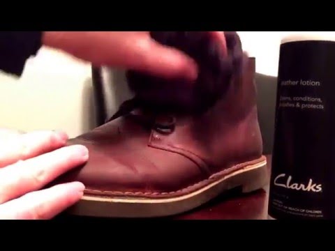 Clarks Boots Leather Lotion Tutorial - How To Treat Leather
