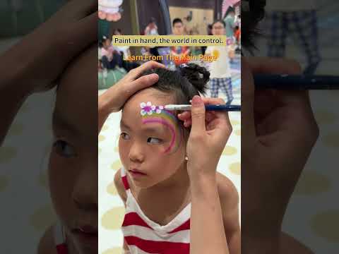 🌸Paint your baby's face with a rainbow#makeup #art  #painting