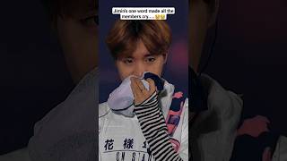 Jimin's one word made all the members cry...😢😢 #relatable #bts #btsarmy #jimin #rm #jk #kimtaehyung