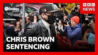Chris Brown given suspended eight-month prison sentence over nightclub attack | BBC News