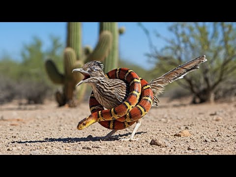 Roadrunners vs Coral Snake! Nature’s Deadliest Standoff.