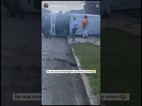 Stlouis Guy Crash’s Stolen  Car Listening To AMR DEE HUNCHO 😳🔥Almost killing 3 People 💔!!