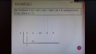 Higher Maths Polynomials - Nested Form