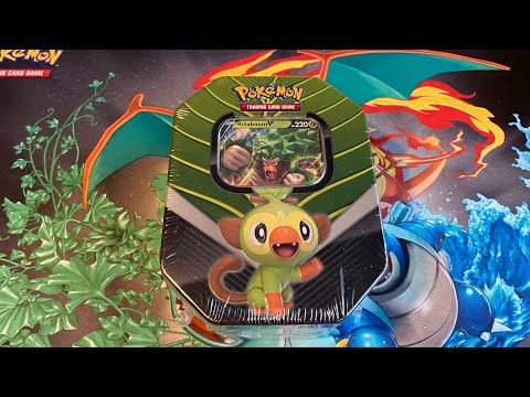 Pokemon Rillaboom tin opening!