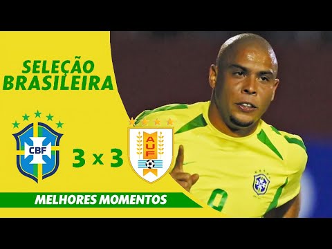 Brasil 3 x 3 Uruguai | Melhores Momentos | Eliminatórias da Copa do Mundo de 2006 | FHD