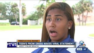 Teen's prom dress makes viral statement