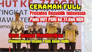 Pesan Presiden Jokowi di HUT PGRI dan HGN