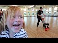 ADLEY LEARNS TO ROLLER SKATE!! Daddy Daughter date at an ultimate indoor playground!