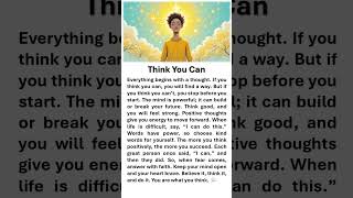 Think You Can  #affirmations #boostyourconfidence #learnenglish #thinking #youcandoit #risebeyond