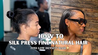 HOW TO SILK PRESS SHORT FINE THIN LOW DENSITY NATURAL HAIR TO ACHIEVE VOLUME AND FULLNESS