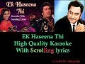 Ek Haseena Thi || KARZ 1980 || Karaoke with Scrolling lyrics (High Quality)