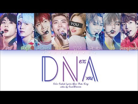 BTS 「DNA」 [8 Members ver.] (Color Coded Lyrics Han|Rom|Eng)