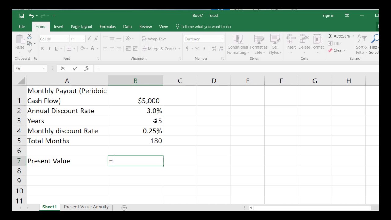 Present Value of An Annuity (Discounting)
