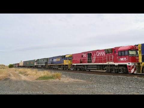 1MP2 With The Ghan & Southern Spirit Livery Locomotives & 88 Wagons - PoathTV Australian Trains