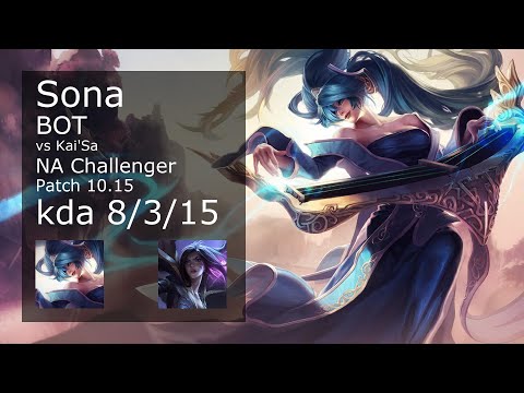 Sona Bot & Lux vs Kai'Sa & Yuumi - NA Challenger 8/3/15 Patch 10.15 Gameplay