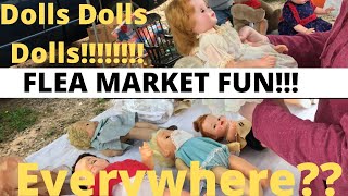 Thrifting for Barbie and Vintage dolls at the Flea Market lots of dolls today!! Old & New