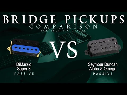 DiMarzio SUPER 3 vs Seymour Duncan ALPHA & OMEGA - Passive Bridge Guitar Pickup Comparison Tone Demo