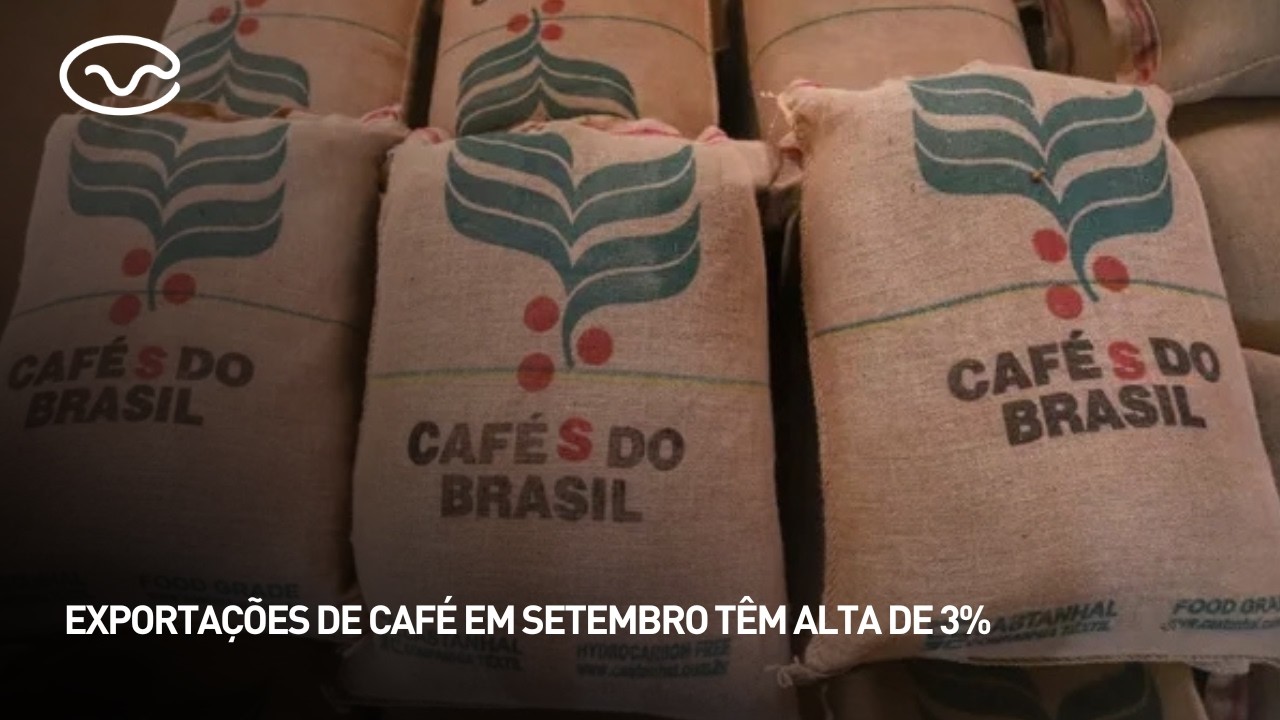 Exportações de café em setembro têm alta de 3%